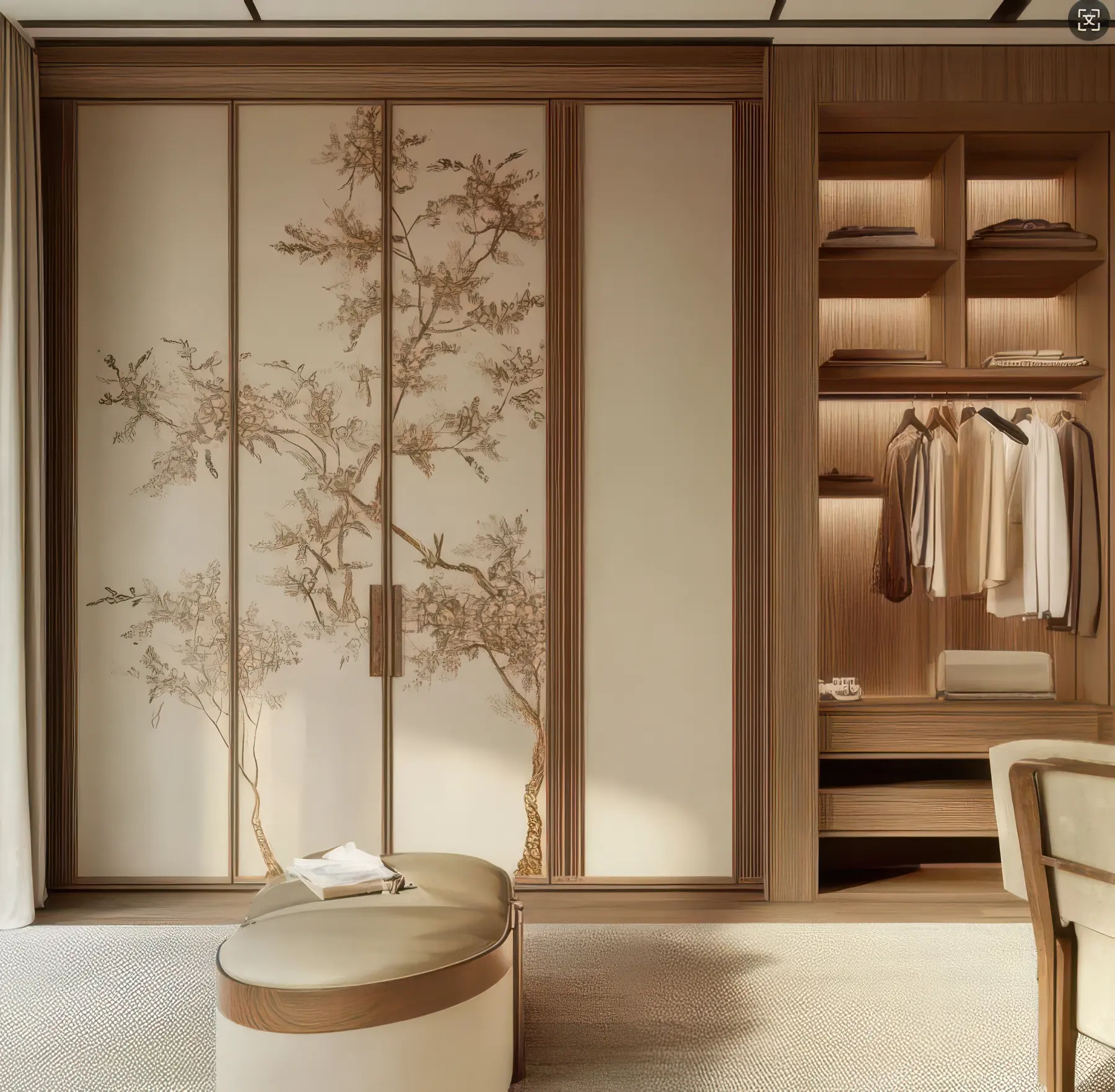 Floral dressing room