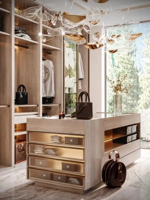Marble-top dressing island